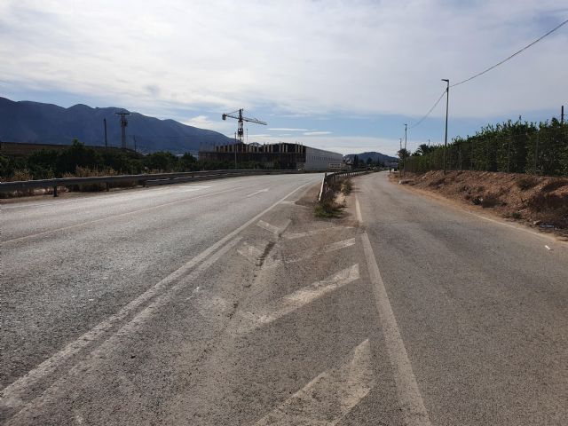 Fomento mejorará el drenaje de la carretera regional que conecta los municipios de Santomera y Abanilla