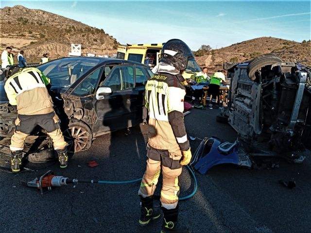 Dos heridos en un accidente de tráfico ocurrido en la autovía A-7, a su paso por Santomera
