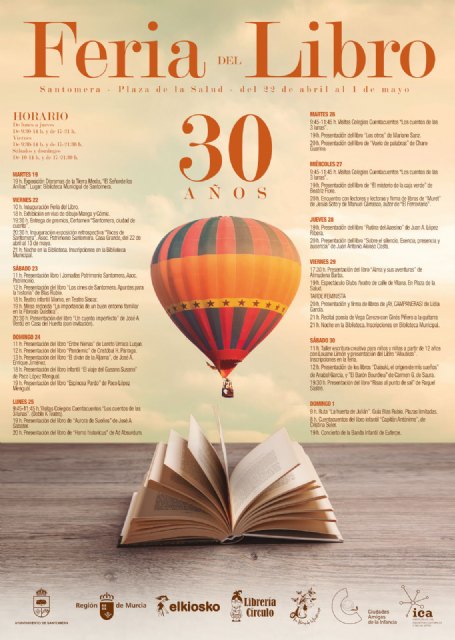 Homenaje a la literatura en la trigésima edición de la Feria del Libro de Santomera